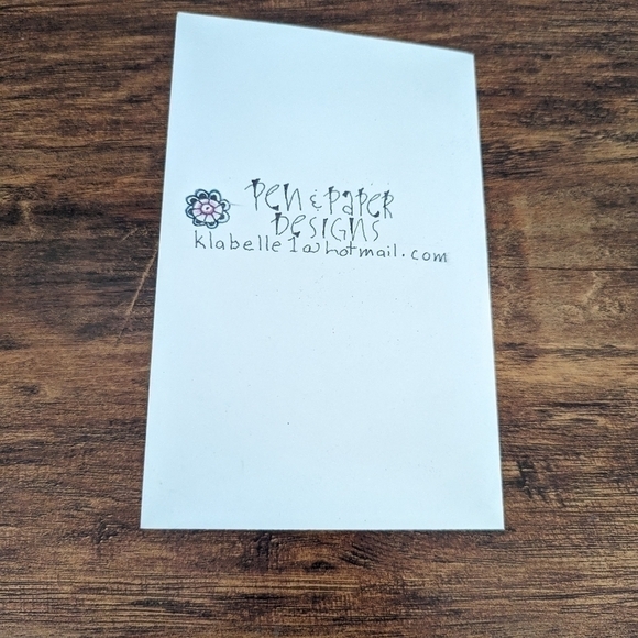 🌻5/$20 Handmade Floral Zentangle Card-Blue, Purple & Black-Floral Birthday/Gift - Picture 4 of 4